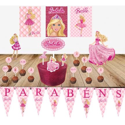 Festa Barbie Kit Só um Bolinho - 6 Itens - Extra Festas