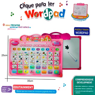 Tablet Jogos Educativos Alfabetização Bilingue e Lousa verso - Wordpad -  Tablet Educativo / de Brinquedo - Magazine Luiza