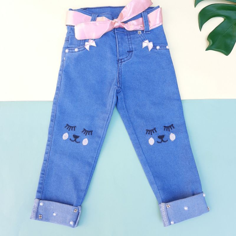 Kit Com 3 Calças Jeans Infantil ou Juvenil Para Meninas. Roupa