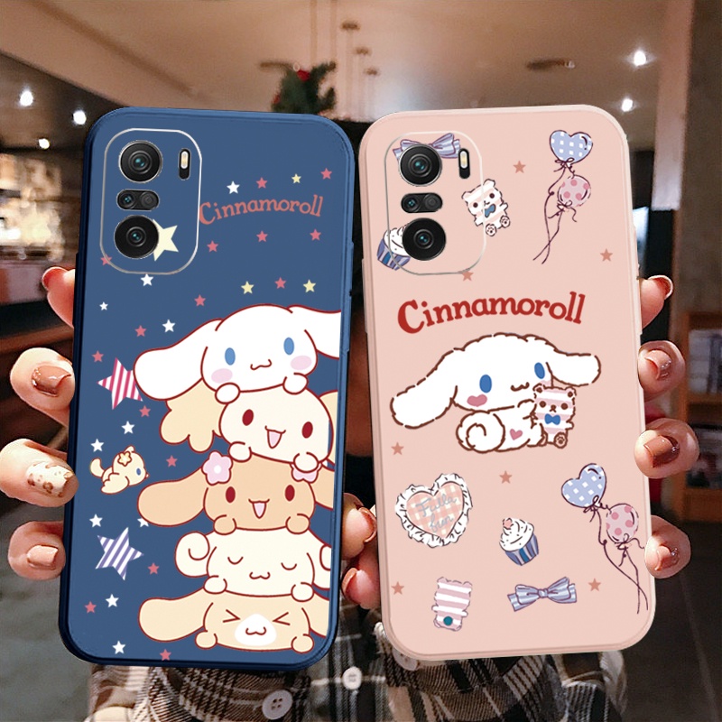 Capa Protetora De Borda Quadrada Cinnamoroll Para Redmi Note 11/9C/11S/10C/10A/10 Prime/5G/POCO/M4 Pro/X3/GT/F3/C31/M2