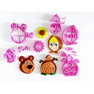 Kit Cortadores Masha E Urso Para Pasta Americana Decoração