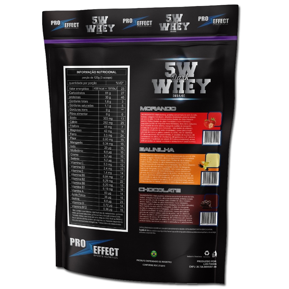 Whey 5W Dark Insane 2Kg Refil – Pro Effect