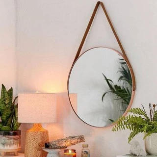 Espelho Redondo com Alça de Parede Adnet - ROSE GOLD 45 CM