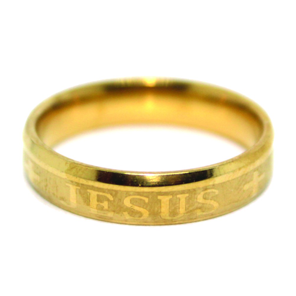 Anel JESUS Banhado Ouro Não Fica Preta Religioso Cristão Evangélico ...