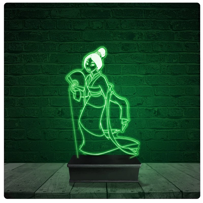 Luminária Abajur Acrílico Led - Mulan Disney 02