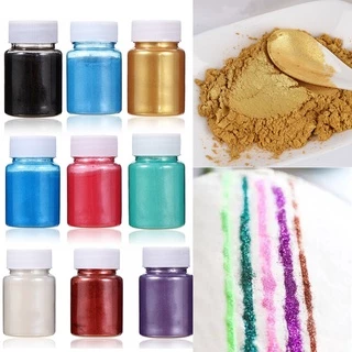 10 Cor/Set Pó De Ouro Comestível Glitter Prata Pérola Cozimento De Poeira Bolo Macaron Decoração De Chocolate Ferramenta