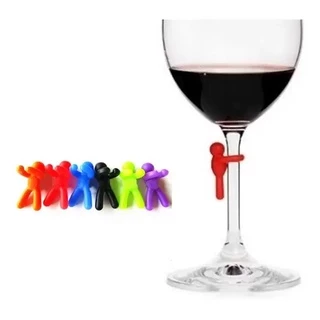 Marcador de taças/copos silicone com kit 6 peças