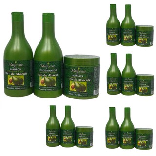 5 Kit Cabelos Cacheados Óleo de Abacate 500ml Maycrene (15 Produtos - 5 Shampoo, 5 Condicionador, 5 Mascaras)