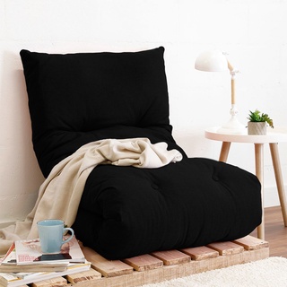 Futon Almofada Dobr vel de Espuma Solteiro Preto Emcompre Bf Colch es