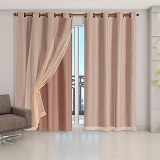 Cortina Blackout Pvc Com Tecido Voil 4,20 M X 2,50 Blecaute