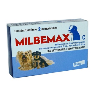 Vermífugo Milbemax Com 2 Comprimidos Para Cães Ate 5kg