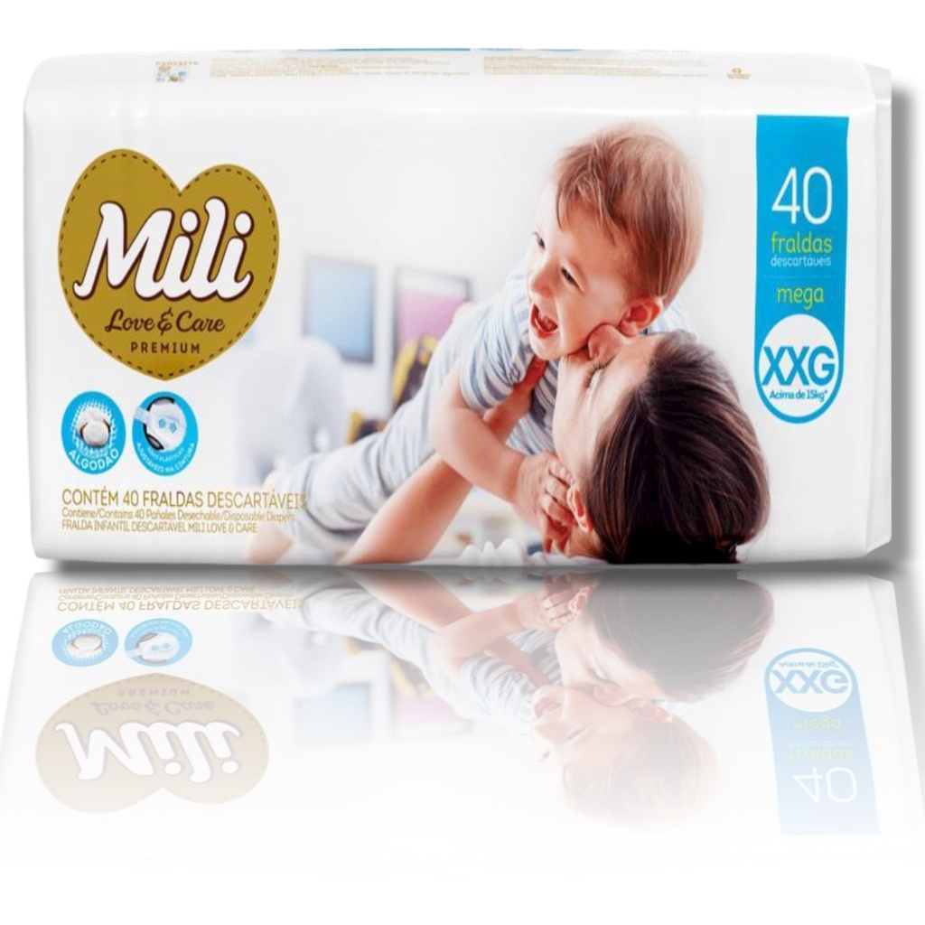 FRALDA MILI LOVE&CARE GIGA XXG 56 UNIDADES