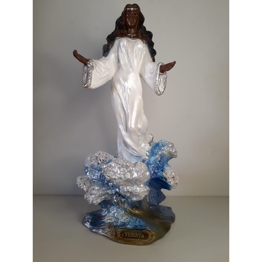 Imagem Iemanja Yemanja 25cm em Gesso Maciço Pintura Automotiva Fino ...
