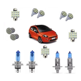 Kit Lampadas Super Brancas Punto 2008 A 2015 + Led