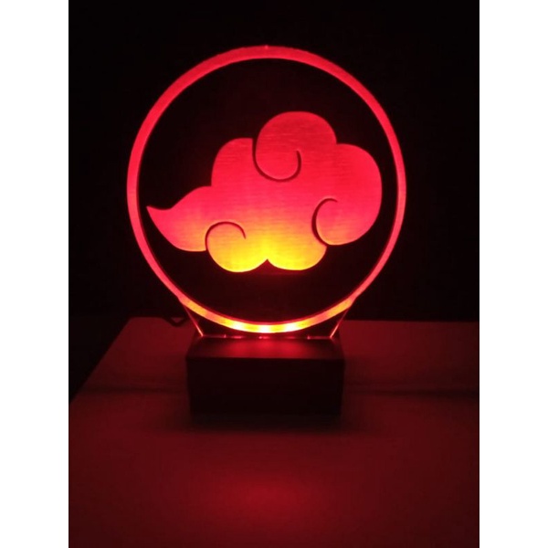 Luminária Neon Led Nuvem Akatsuki  Item de Decoração Naruto Nunca