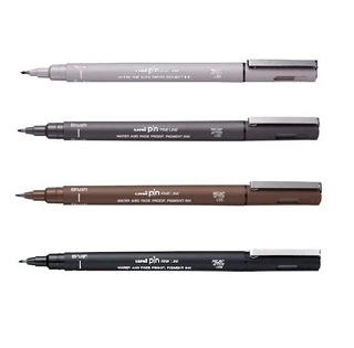 Caneta Nanquim Uni Pin Uni-ball Brush Kit C/ 4 Cores