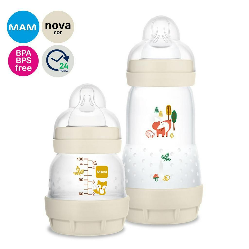 Mam Anti-Colic Bottle - 260Ml - 0 - 6 Meses - Ttine Dbit 2 - Set Of 2 -  Pink And White