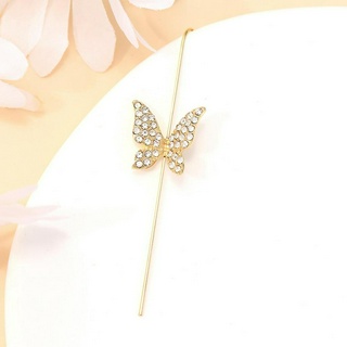 1pcs Fashion Alloy Geometric Diamond Butterfly Hook Orelha de Borboleta Geométrica Adequada para Festa Feminina