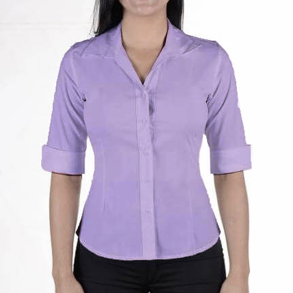 Blusas femininas Camisa Social Feminina Lisa com detalhes em