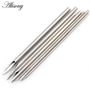 Alisouy 10pcs Agulhas Perfuradoras De Corpo Descartáveis Esterilizadas De Aço Cirúrgico Tattoo Supply Ear Nose Tongue Lip Navel Piercing Tools