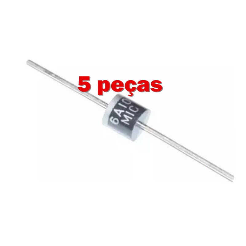 20 Diodi Raddrizzatori Schottky Chanzon 6A10 – 6A 1000V, Confezione R-6, Assiali, Conforme RoHS, Per Elettronica