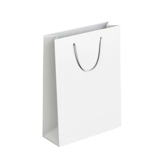 50 Sacola de Papel Branca 10x15x4cm