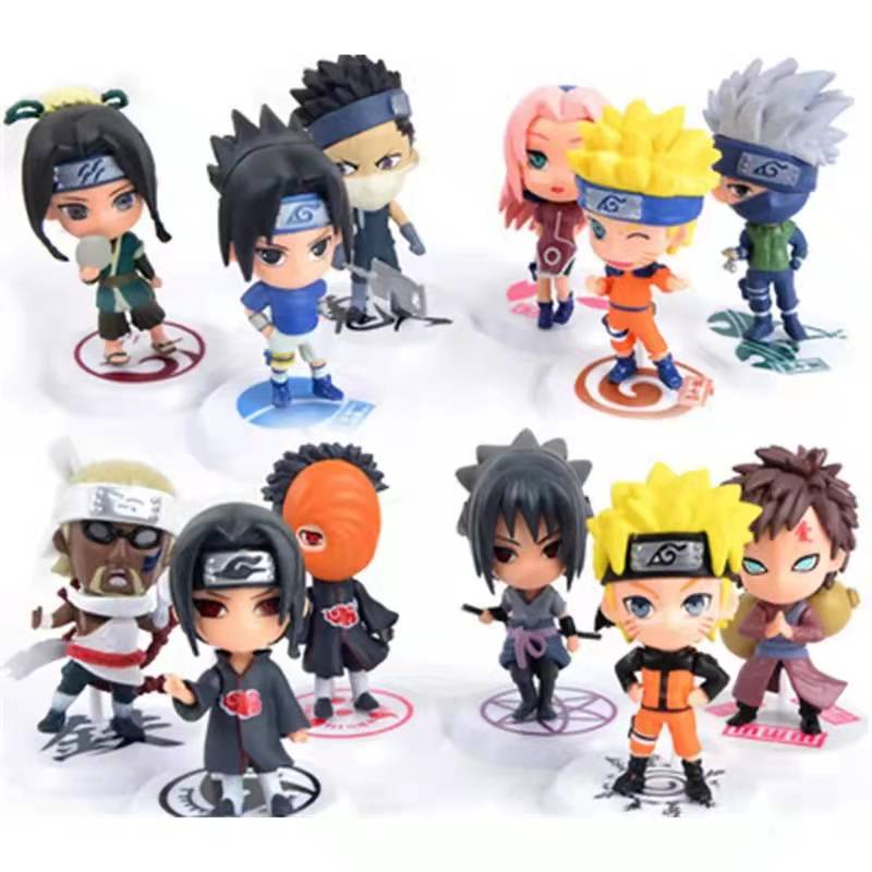 Compra online de 1/8 pçs dos desenhos animados série ninja minifiguras naruto  uzumaki crianças montado bloco de construção boneca brinquedos para  crianças educacional