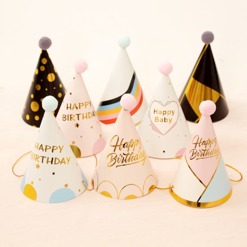 Amosfun 45 pçs chapéus de festa chapéu de aniversário para adultos meninas  decoração masculino crianças - decoração de bolo papel chapéu de  aniversário formato de bolo enfeites de bolo