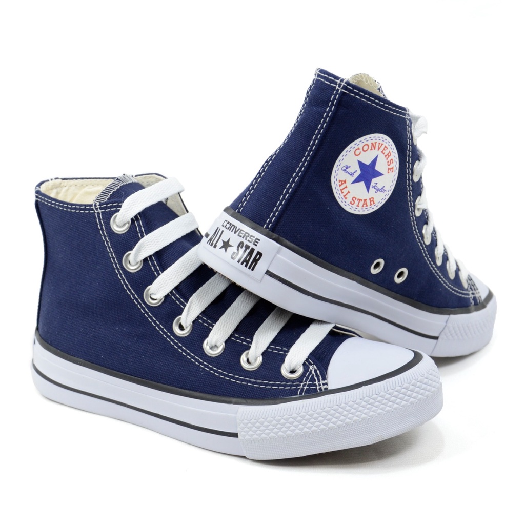 All star cano alto azul com strass