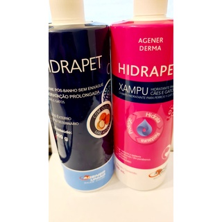 Combo Hidrapet Shampoo Xampu 500ml + Pós banho Hidrapet 500ml AGENER UNIÃO ORIGINAL