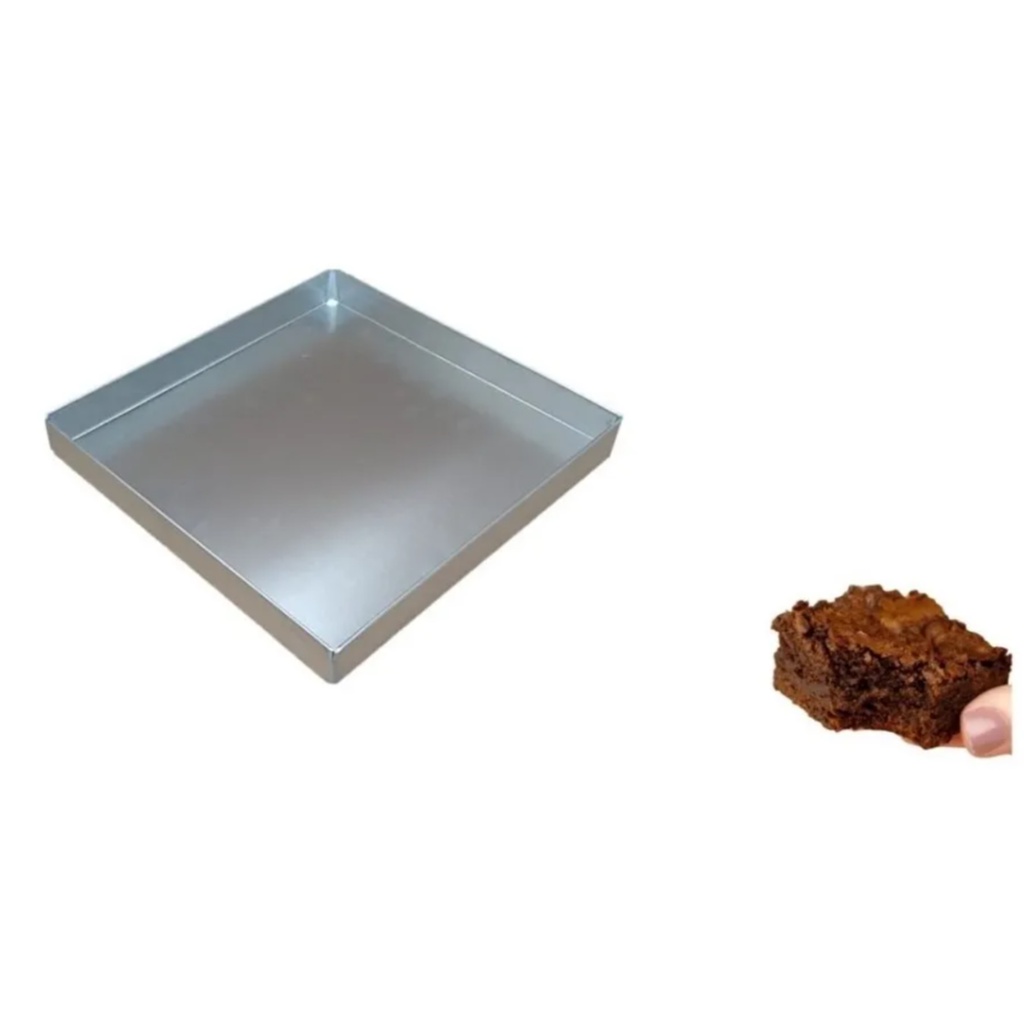 Forma Para Brownie Quadrada Baixa 35x35x3cm Em Alumínio