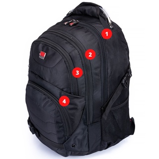 Mochila para Notebook 15.6 Reforçada Preta com Cabo de Aço