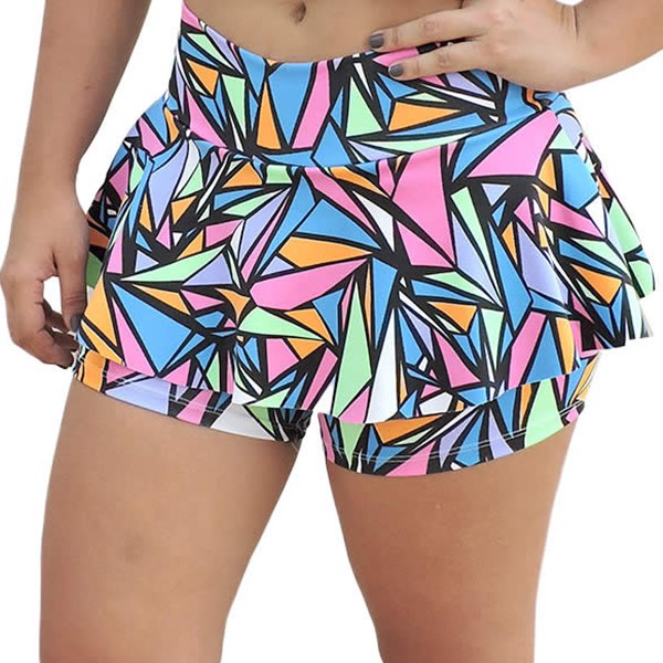 Short saia de store academia plus size