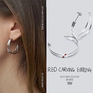 K-Pop BTS Bangtan Boys Merch Jimin Vermelho Escultura Brinco Para Presente Exército