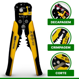 Alicate Crimpador Cortador De Fios Cabo RJ45 Decapador Automatico 4 Em 1