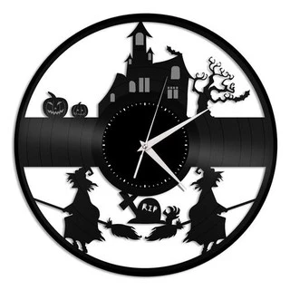 Hallowen - Relógio Disco De Vinil Decoração