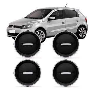 Kit Difusor Grade Tela Saída de Ar Gol Saveiro Voyage G4 G5 G6 Prata Jogo Com 4 Peças
