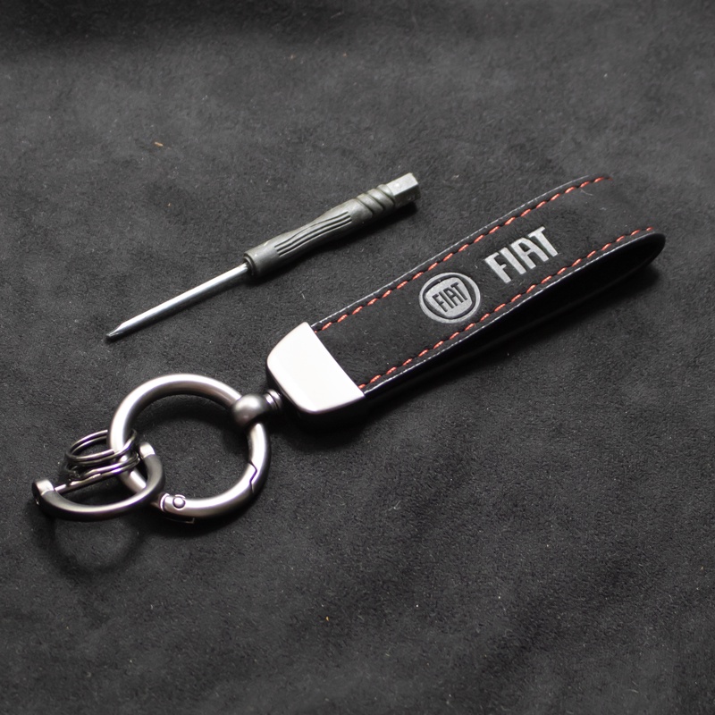 1pcs Negócios Estilo Carro Chaveiro Corrente Liga Metálica Anéis Redondos Chave Fivela Para Fiat 500 500x Ducato Tipo Panda Bravo Doblo Stilo