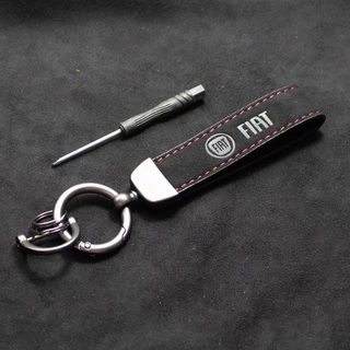 1pcs Negócios Estilo Carro Chaveiro Corrente Liga Metálica Anéis Redondos Chave Fivela Para Fiat 500 500x Ducato Tipo Panda Bravo Doblo Stilo