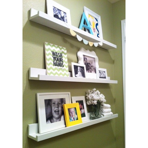 3 Prateleiras De Parede 80cm P/ Quadros, Fotos E Livros Mdf Multiuso Madeira Organizadora
