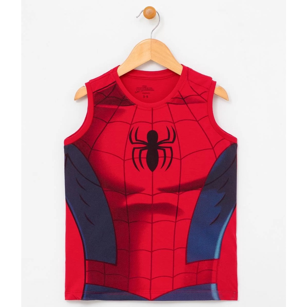 Regata Infantil Estampa Homem Aranha Brinde Marvel