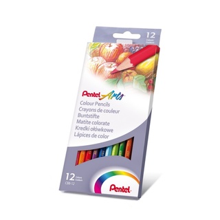 Lápis de Cor Escolar PENTEL Arts Com 12 cores