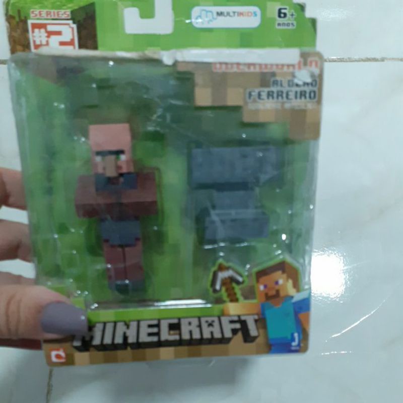 Boneco Minecraft Aldeão Ferreiro