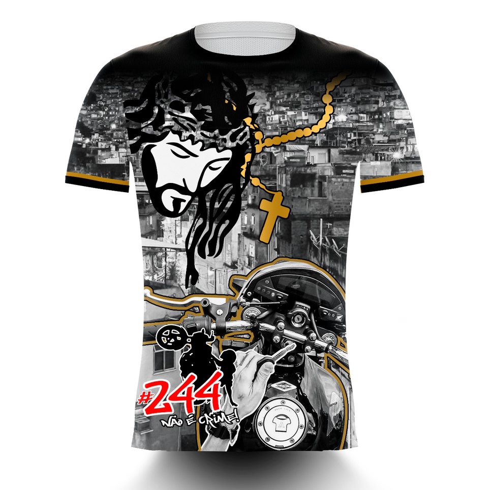 Camiseta Moto Grau Nao E Crime Favela Quebrada em Promoção na Americanas