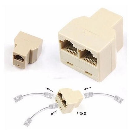 Um Adaptador 1x2 para Cabo de Rede RJ45