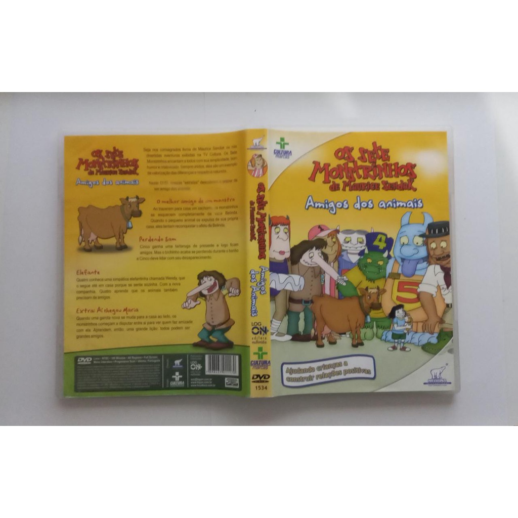 Dvd Os Sete Monstrinhos De Maurice Sendak Amigos Dos Animais Shopee Brasil