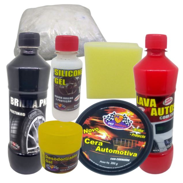 Kit Limpeza Automotiva Para Lavar Carros e Motos - 7 Produtos | Shopee ...