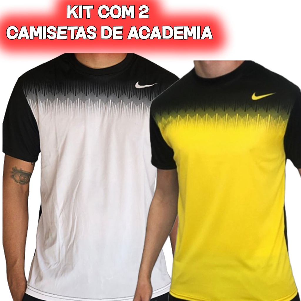 QUEIMA DE ESTOQUE] Roupa de Academia Masculina Kit 2 Camiseta Dri Fit  Caimento Leve Postagem Rápida 24H