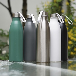 Garrafa Inox 750 Ml Com Tampa Rosqueável e Alça de Nylon Para Transporte