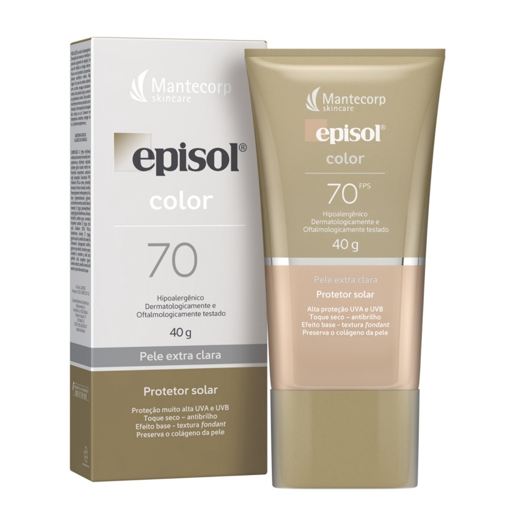 Protetor Solar Episol Color Tom 1 Extra Clara FPS70 40mL | Shopee Brasil